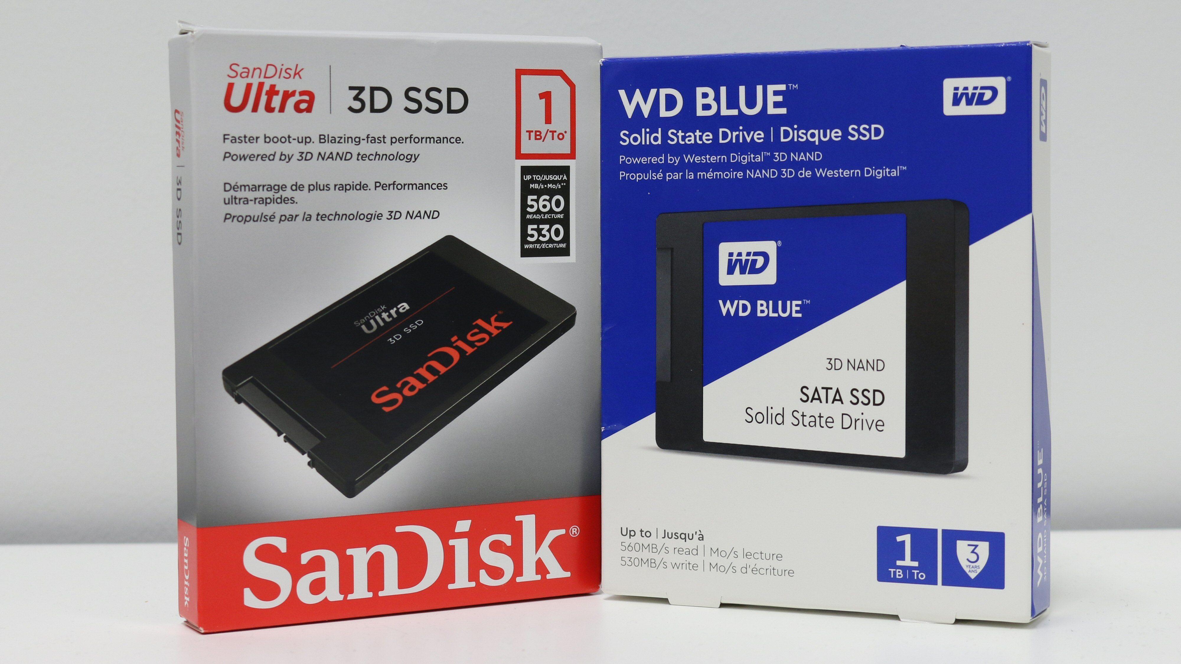 SanDisk Ultra 3D og WD Blue 3D NAND SSD