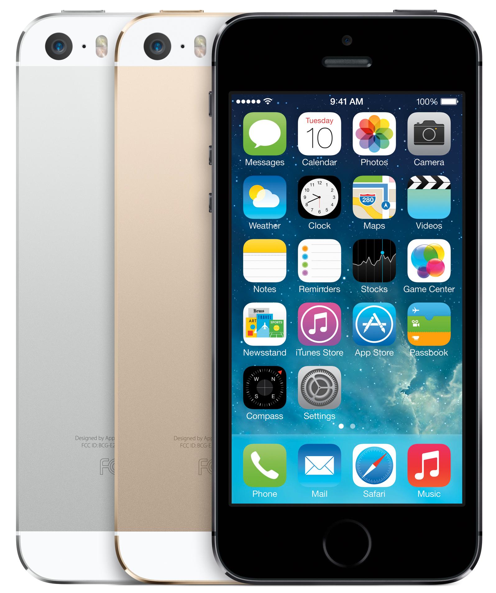 iPhone 5S kommer nå i en gullfarge, i tillegg til svart og hvit.Foto: Apple