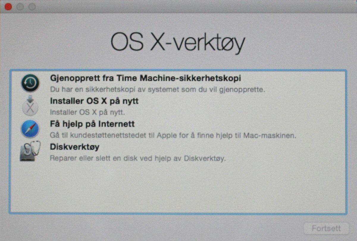 OS X' gjenopprettingsmeny er en livredder i nødens stund.