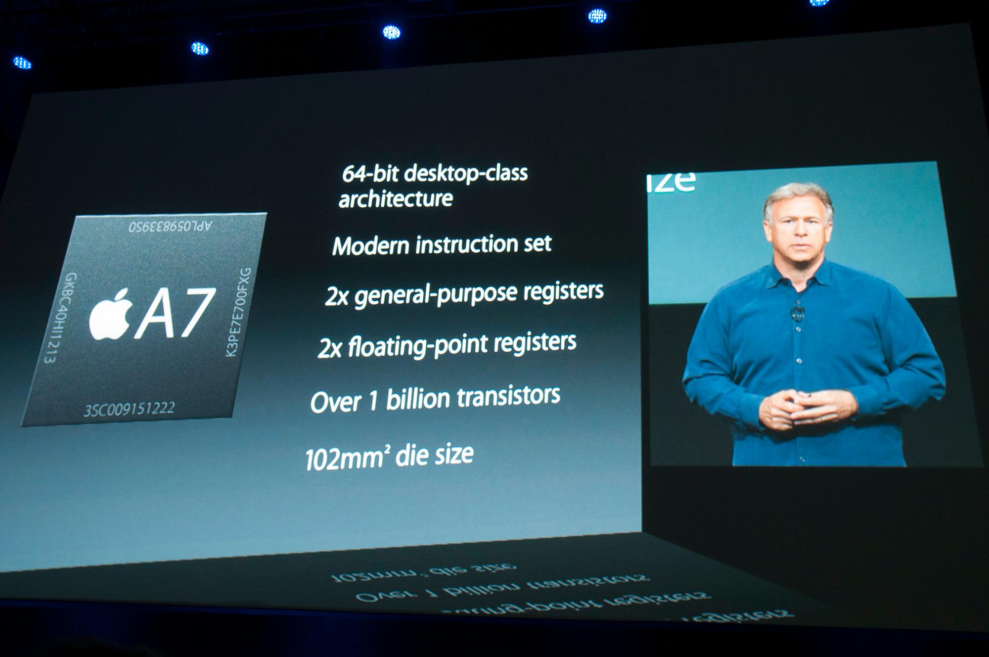 Prosessoren i Apples A7-systembrikke støtter 64-bit-instruksjoner.Foto: Finn Jarle Kvalheim, Amobil.no
