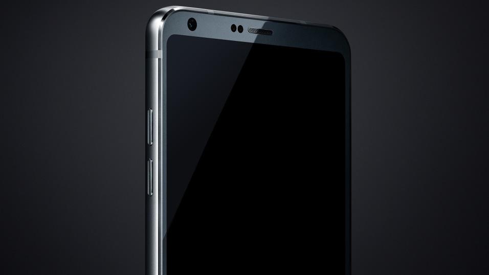 Dette bildet skal vise øvre halvdelen av LG G6. Tynnere rammer og fokus på lyd er blant tipsene. Modulariteten fra LG G5 blir tilsynelatende fjernet.