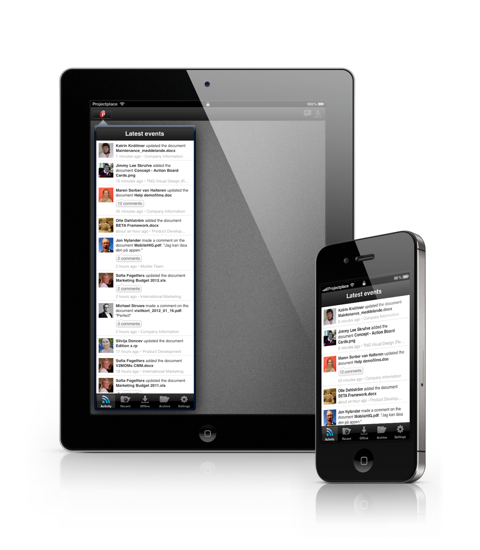 Prosjektverktøyet Projectplace finnes nå både for iPhone og iPad.