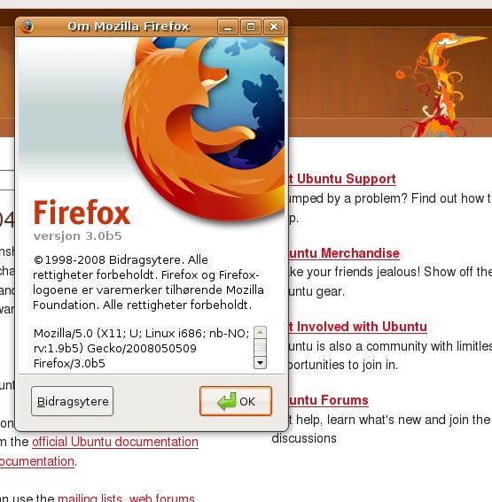Firefox 3 Beta 5 er standard nettleser