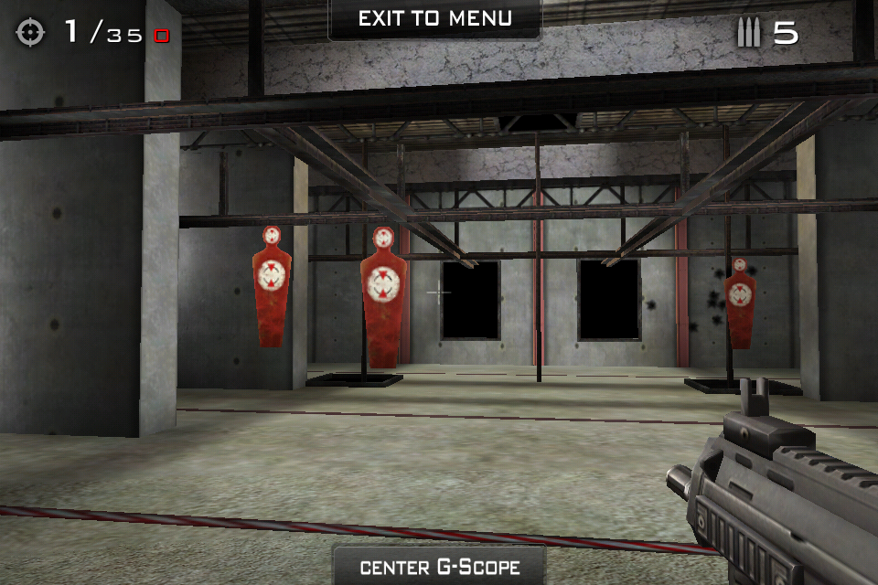 Eliminate Gun Range er et av de første spillene som støtter gyroskopet i Iphone fullt ut.