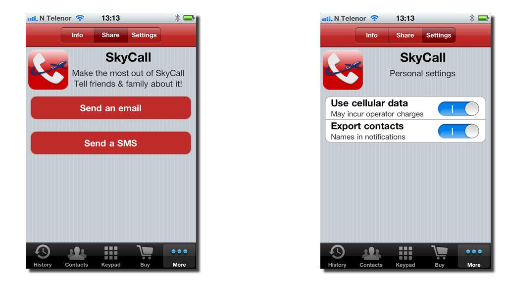 Du kan sende SMS fra SkyCall, men siden SMS er en tjeneste som krever mobilnett vil du foreløpig ikke kunne sende den fra et fly.