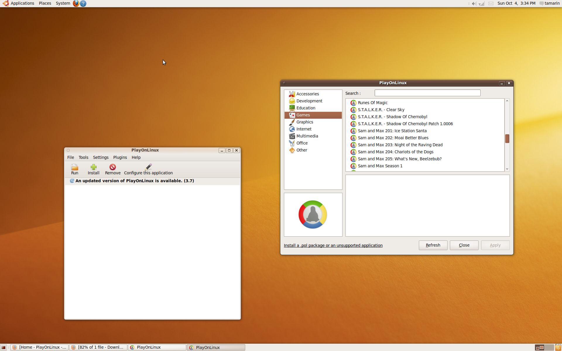Playonlinux installert i Ubuntu 9.10 beta