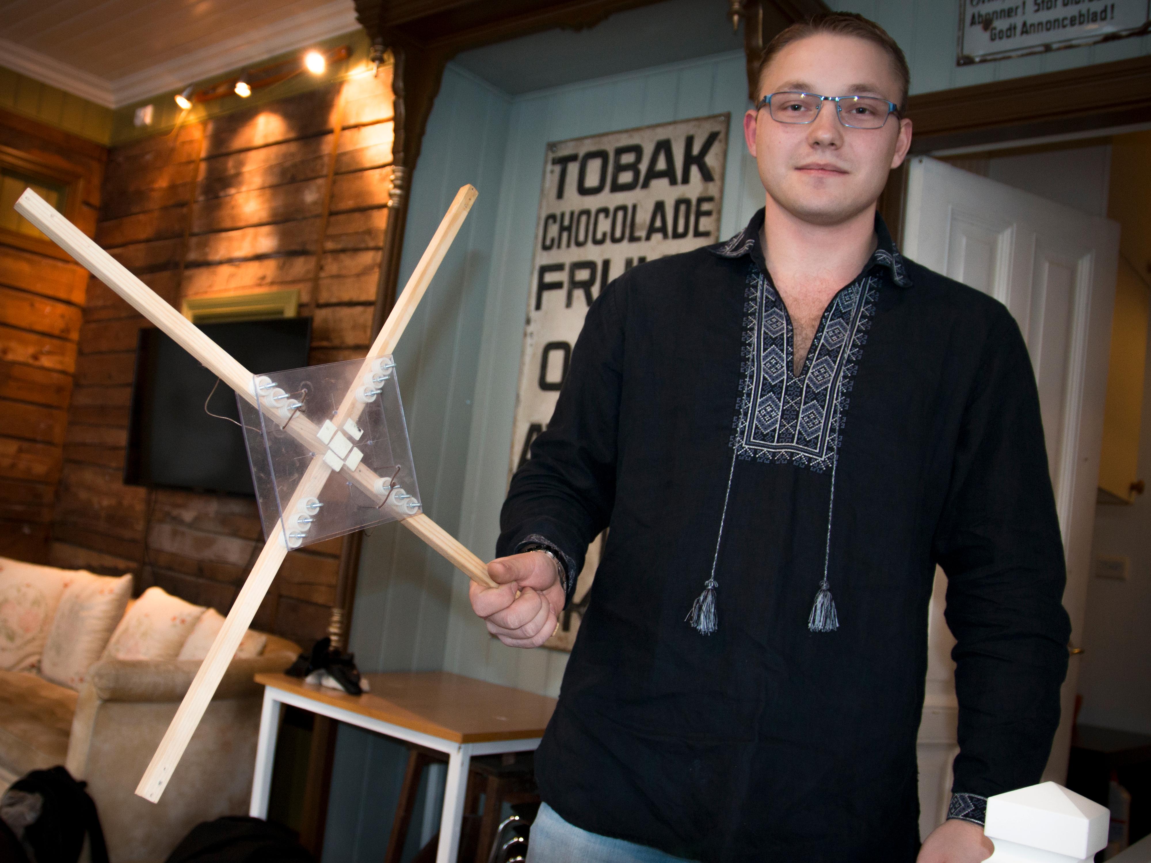 Rammeverket fra den første dronen Slettevoll laget. Foto: Kristoffer Møllevik