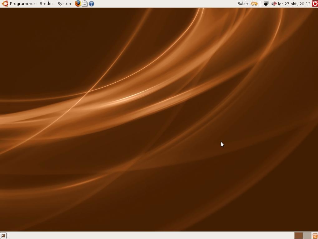 Standard skrivebord i Ubuntu
Klikk for større bilde