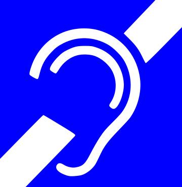 Det internasjonale symbolet for døvhet.