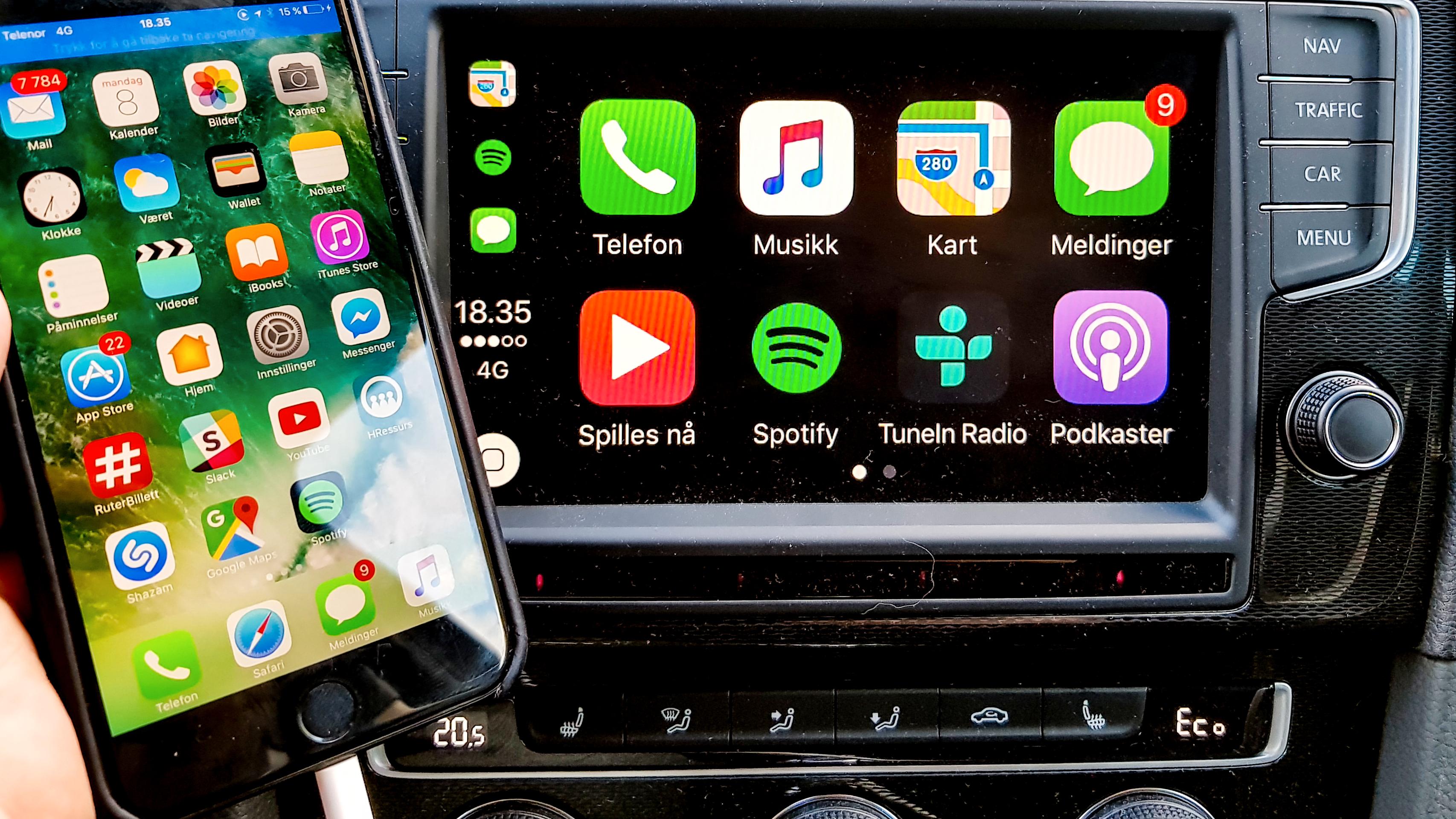 Systemene skal fremdeles kunne brukes med Apple CarPlay. Bilde: Finn Jarle Kvalheim, Tek.no