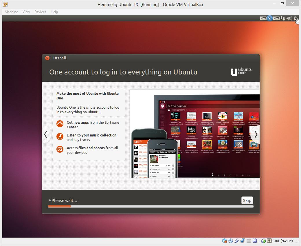 Vi valgte å installere Ubuntu-Linux.