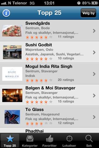 Restauranter - til iPhone.