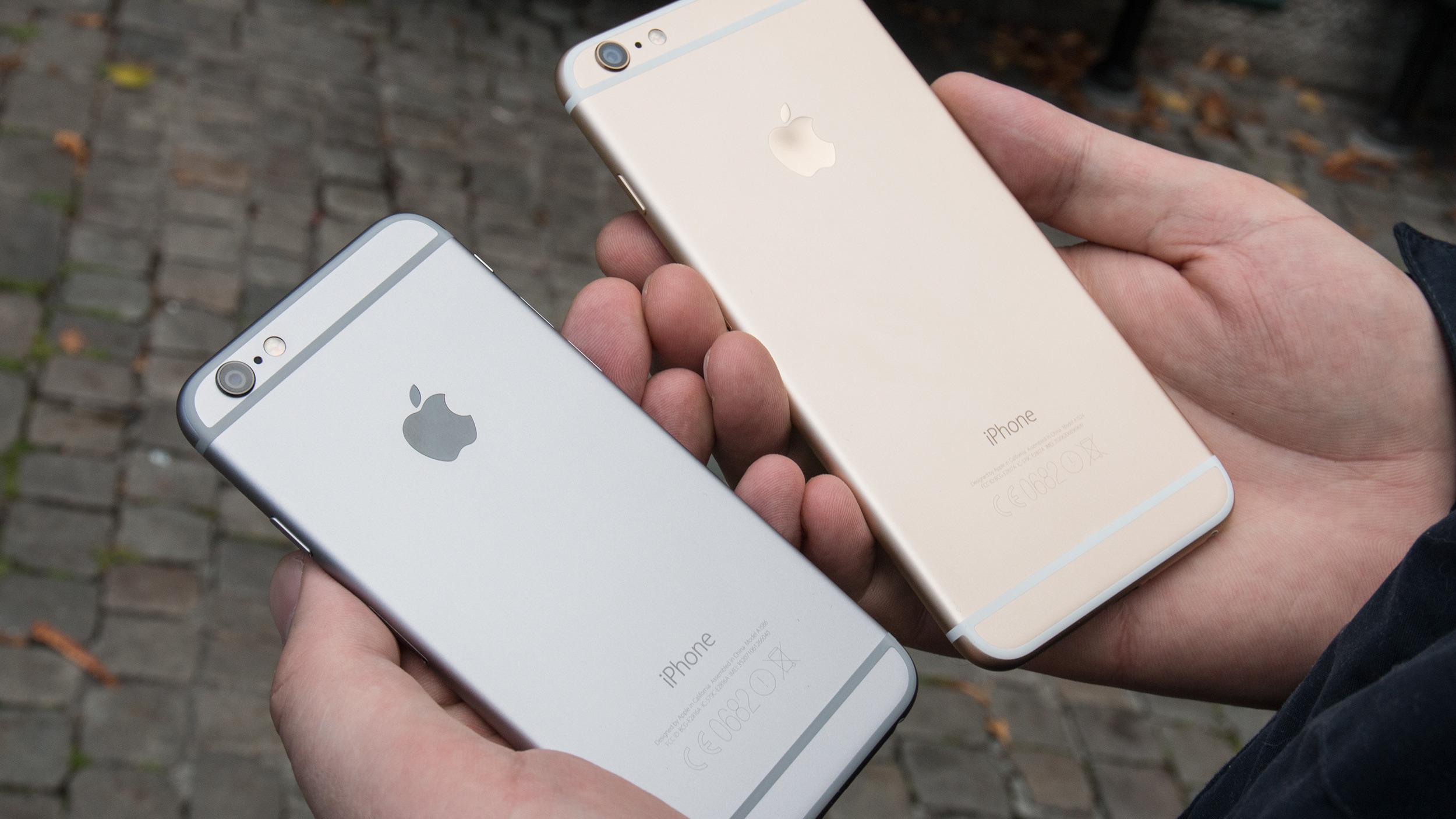 De nye iPhone-telefonene med Force Touch skal ha samme størrelse som de vanlige iPhone 6-modellene. Foto: Jørgen Elton Nilsen, Tek.no