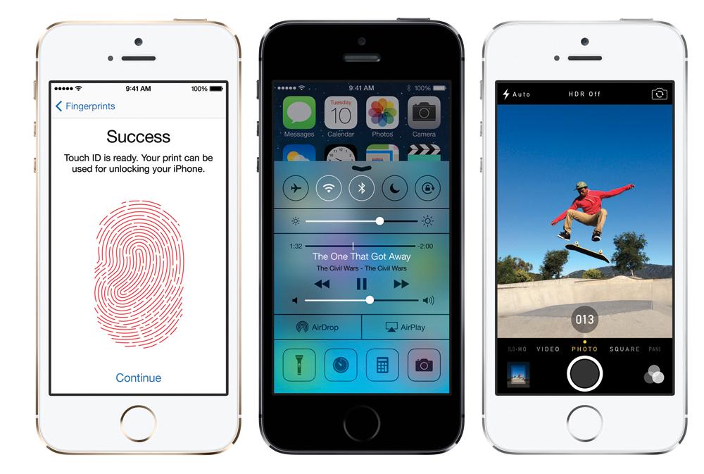 iPhone 5S får bedre kamera, fingeravtrykksleser, samt raskere prosessor. Foto: Apple