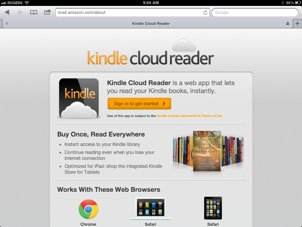 Kindle Cloud Reader fra Amazon er en av dagens mest kjente web-apper.