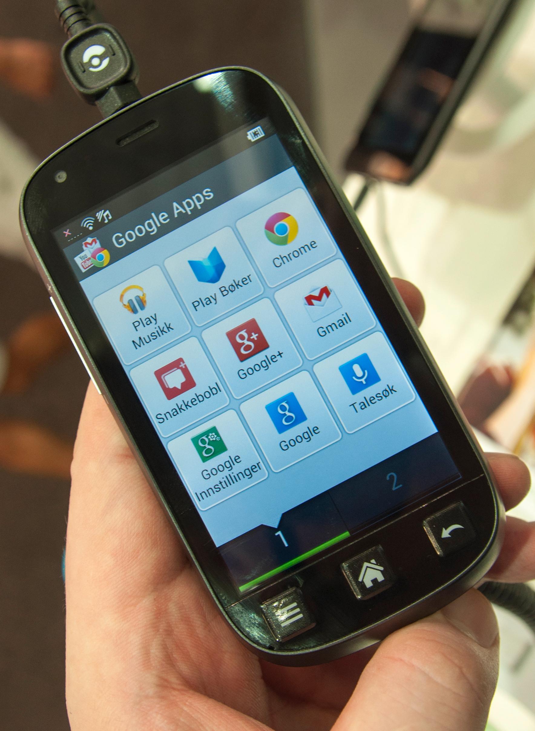 Menyene på Liberto 810 legger seg langt unna Androids standardmenyer. Dette er app-menyen.Foto: Finn Jarle Kvalheim, Amobil.no