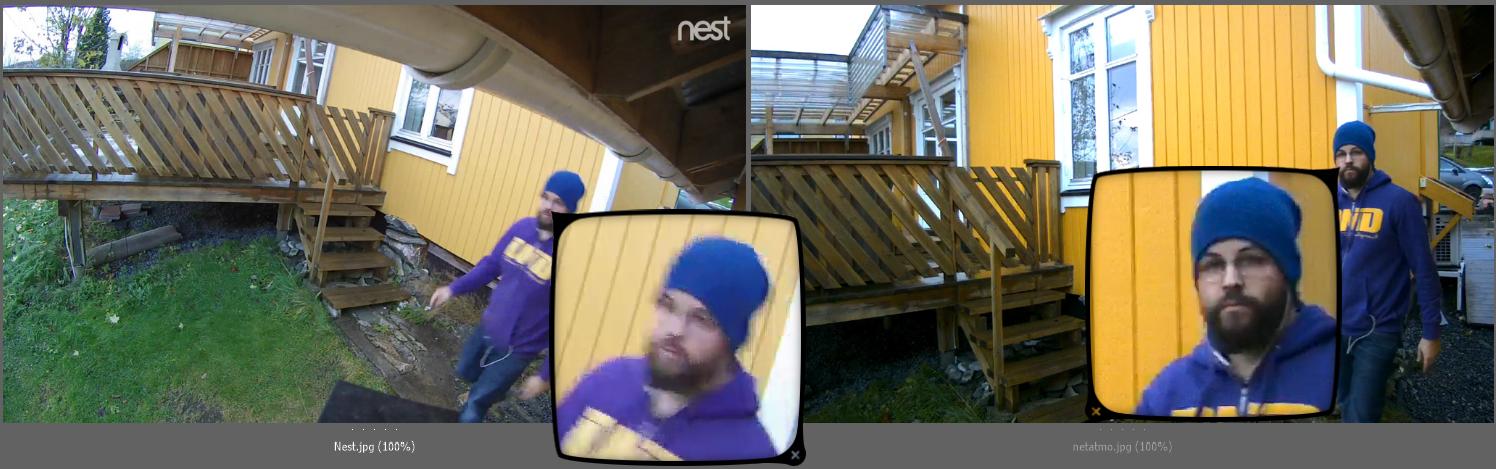 Nest Cam Outdoor (venstre) VS Netatmo Presence (høyre).