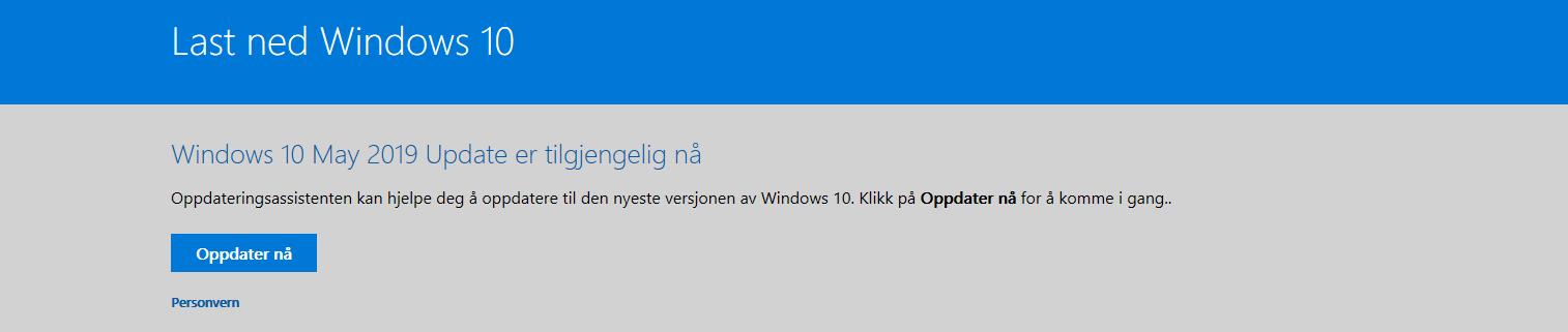 Alternativ 2: Å hente oppdateringen direkte fra Microsoft er raskest, og en mulighet om oppdateringen ikke ligger klar i Windows Update.