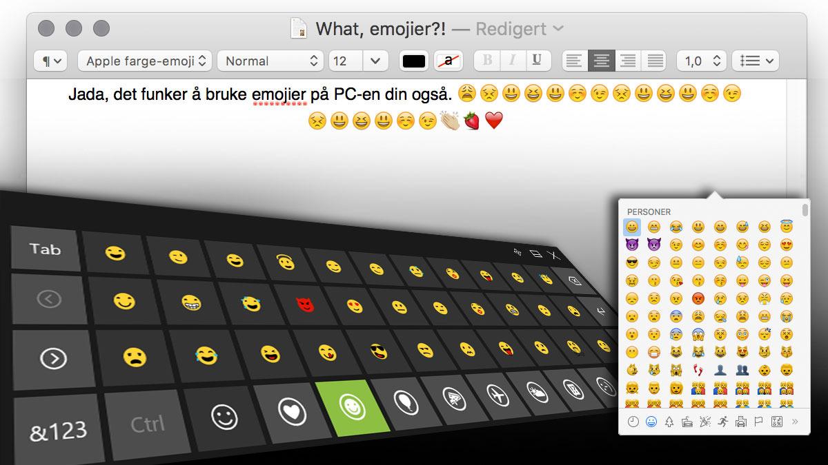 Slik bruker du emoji-tegn på PC-en