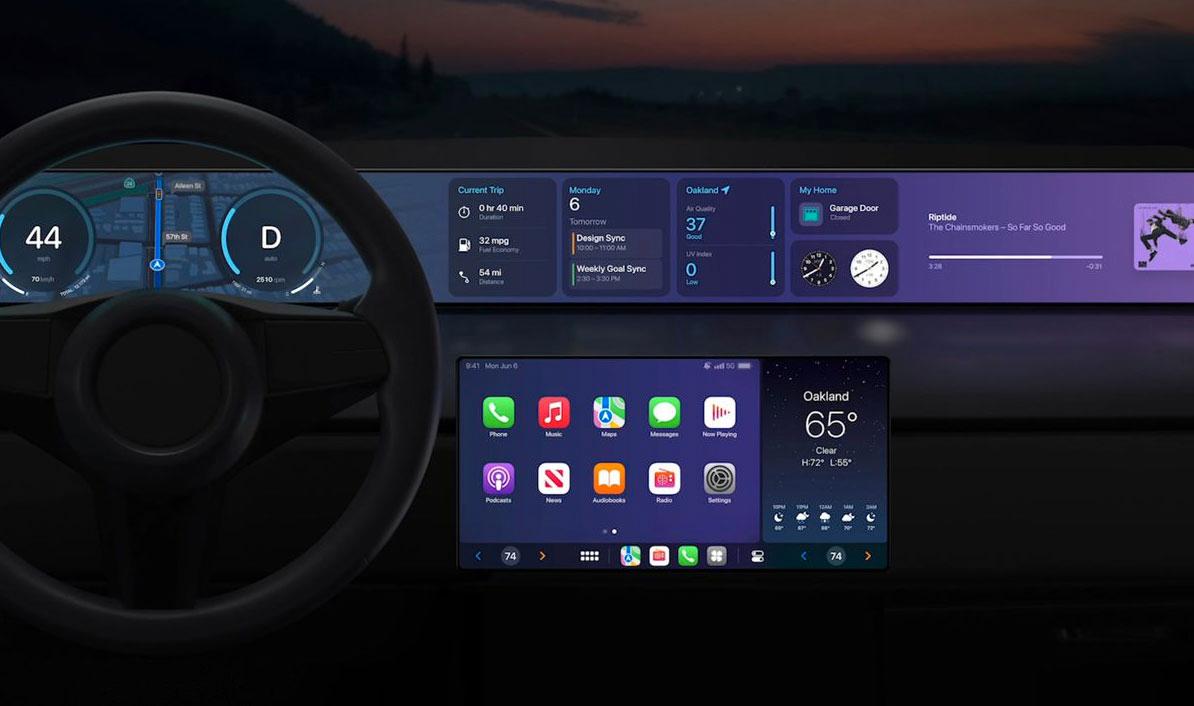 Apples kommende versjon av Carplay vil kunne integreres tettere i hele bilens infotainmentsystem, men er foreløpig ikke lansert. 