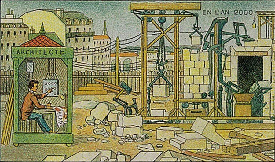 GRAVEMASKIN: Côtés visjon om gravemaskinen er ikke så langt unna dagens gravemaskiner.Foto: Wikimedia Commons