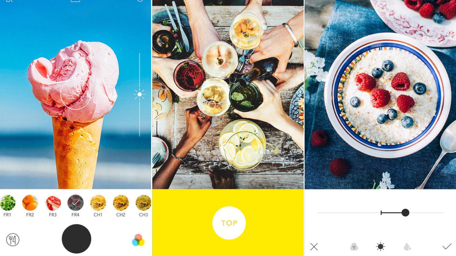 MATNYTTIG: Foodie-appen er utviklet for at du skal kunne ta det beste matbildet. Foto: Skjermdump
