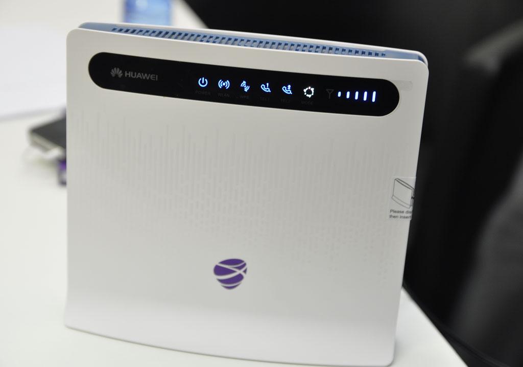 4G-ruteren til Huawei leveres med TeliaSonera/NetCom-logo.
