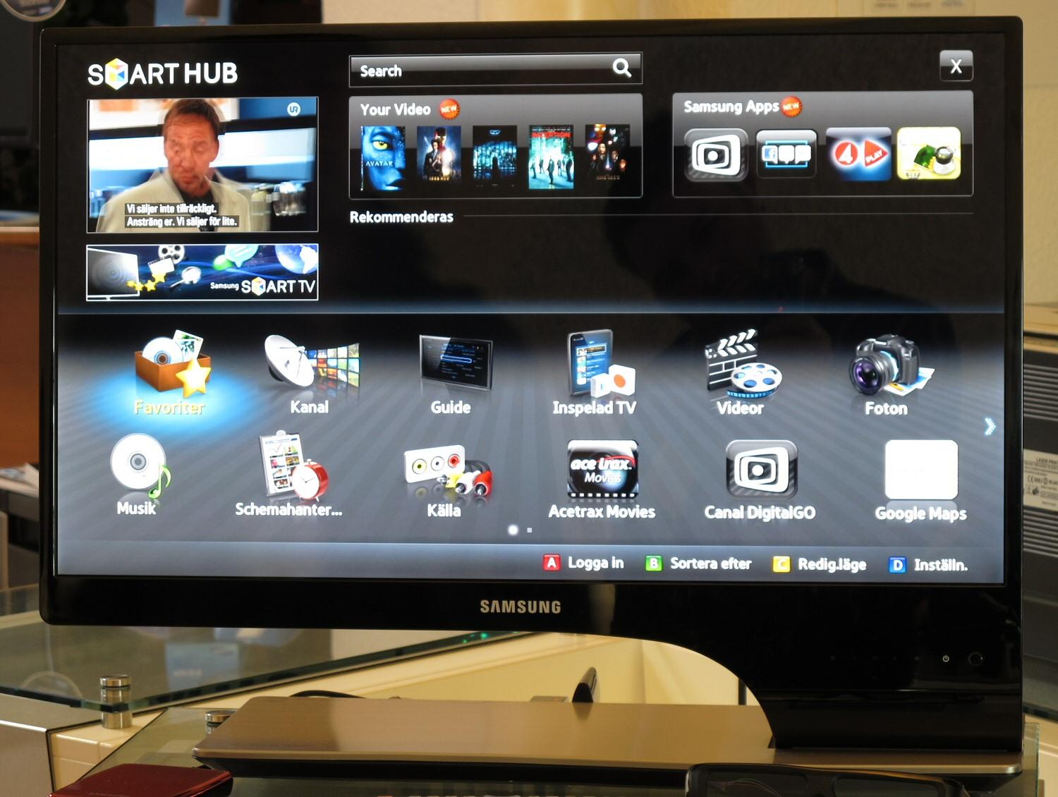 27-tommeren Samsung TA950 har Smart Hub og innebygd TV-tuner.