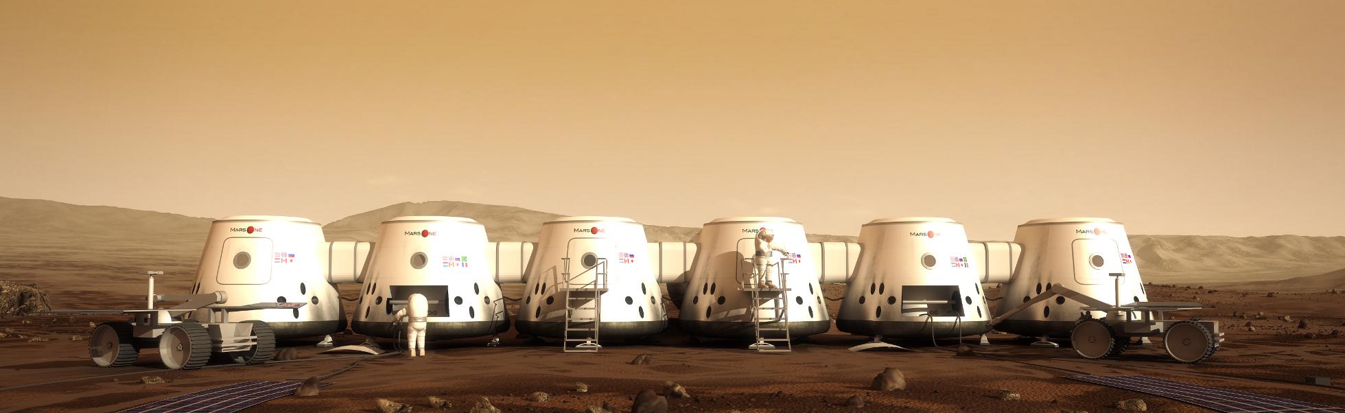 Slik skal den modulbaserte basen se ut.Foto: Mars One