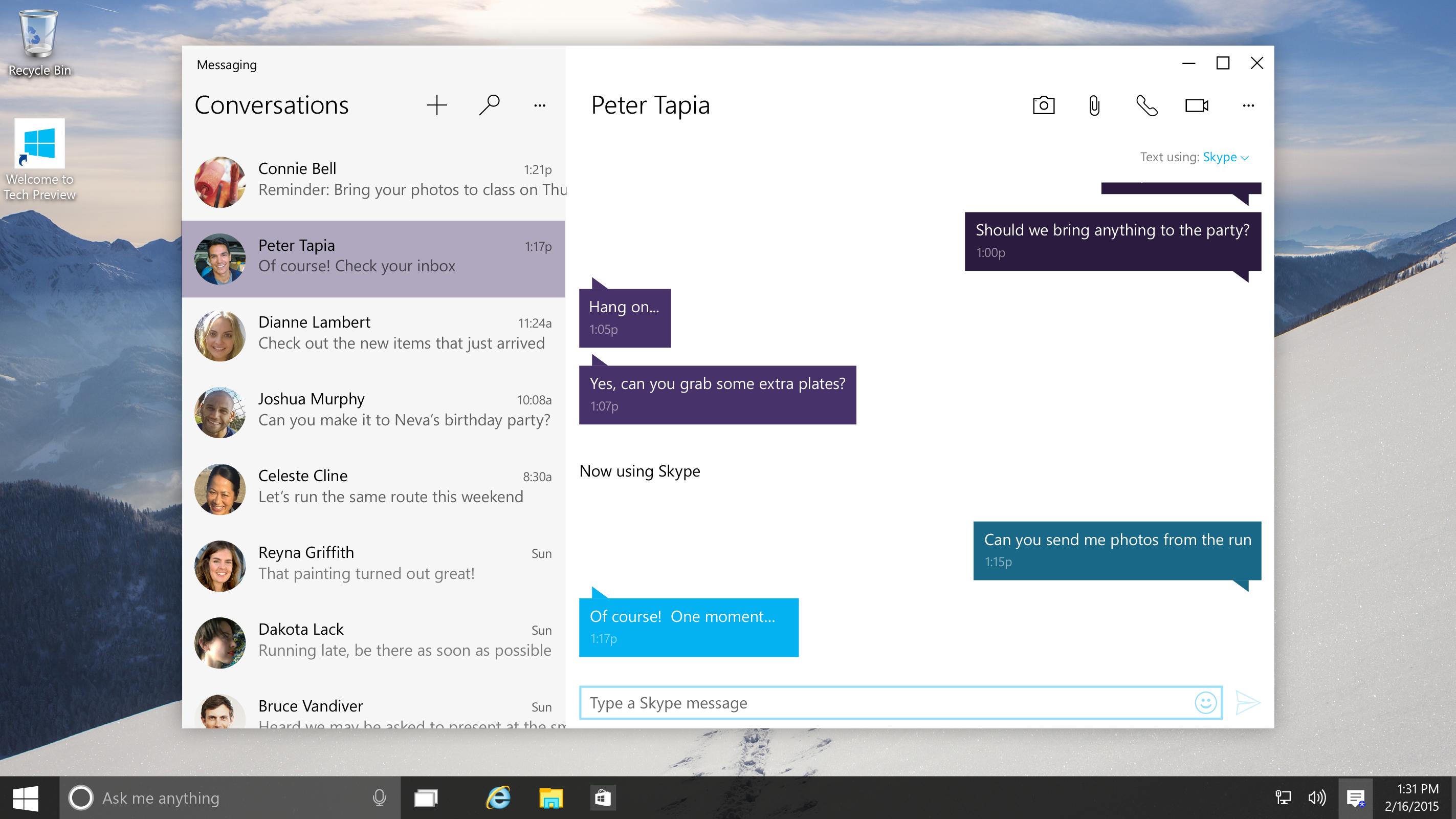 Microsoft har lansert Skype-integrering i Windows 10