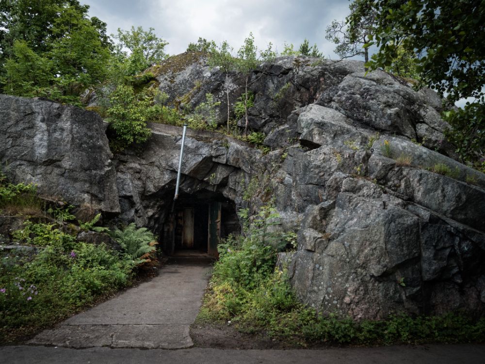 Det gamla ammunitionslagret på Fjäderholmarna.