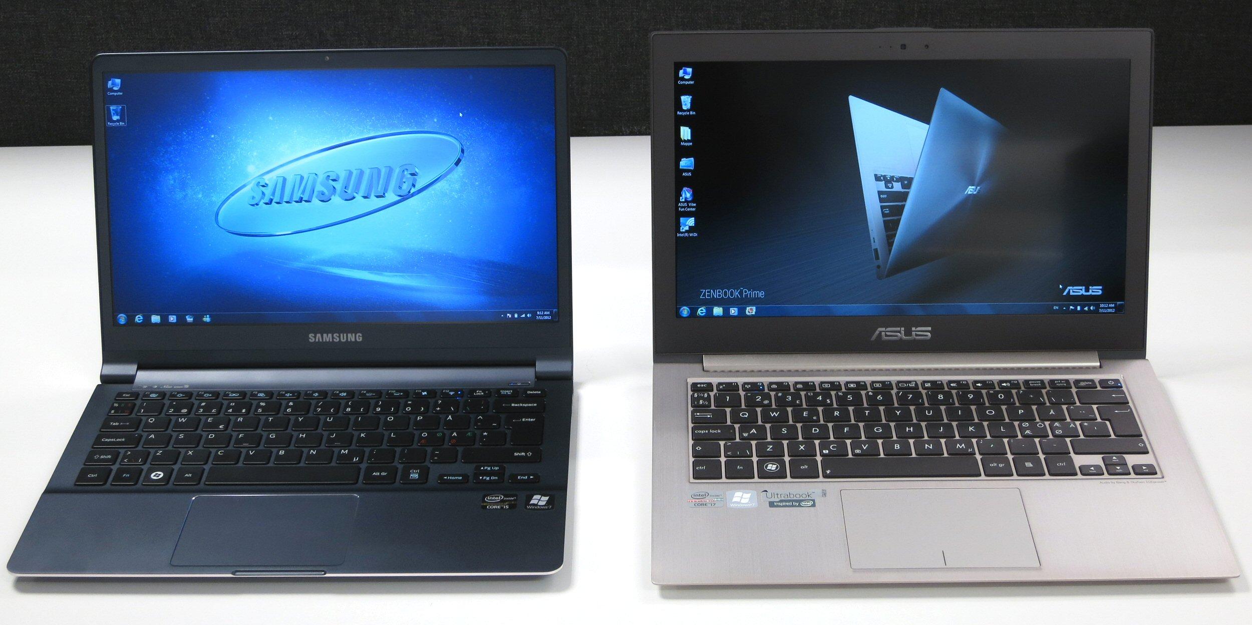 To gode konkurrenter: Samsungs 9-serie og Asus Zenbook Prime.Foto: Vegar Jansen, Hardware.no