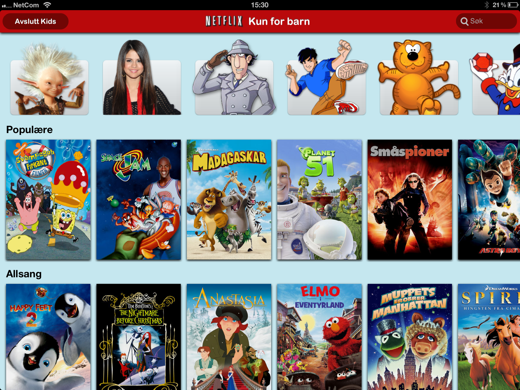 iPad-versjonen av Netflix.