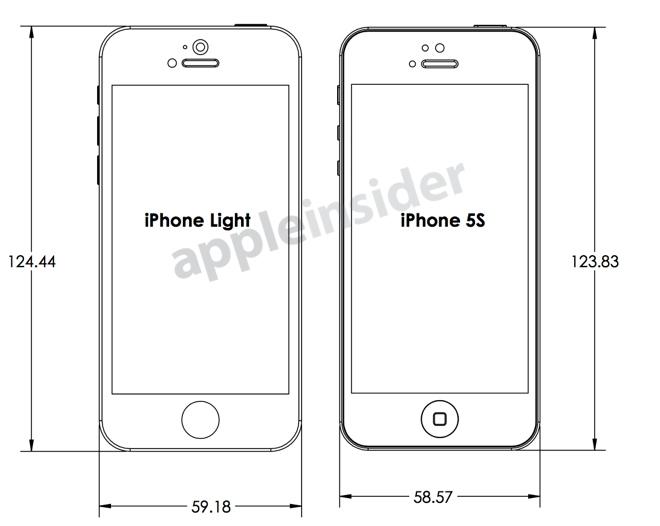 Disse skissene skal vise en iPhone 5C og en 5S. Foto: Apple Insider