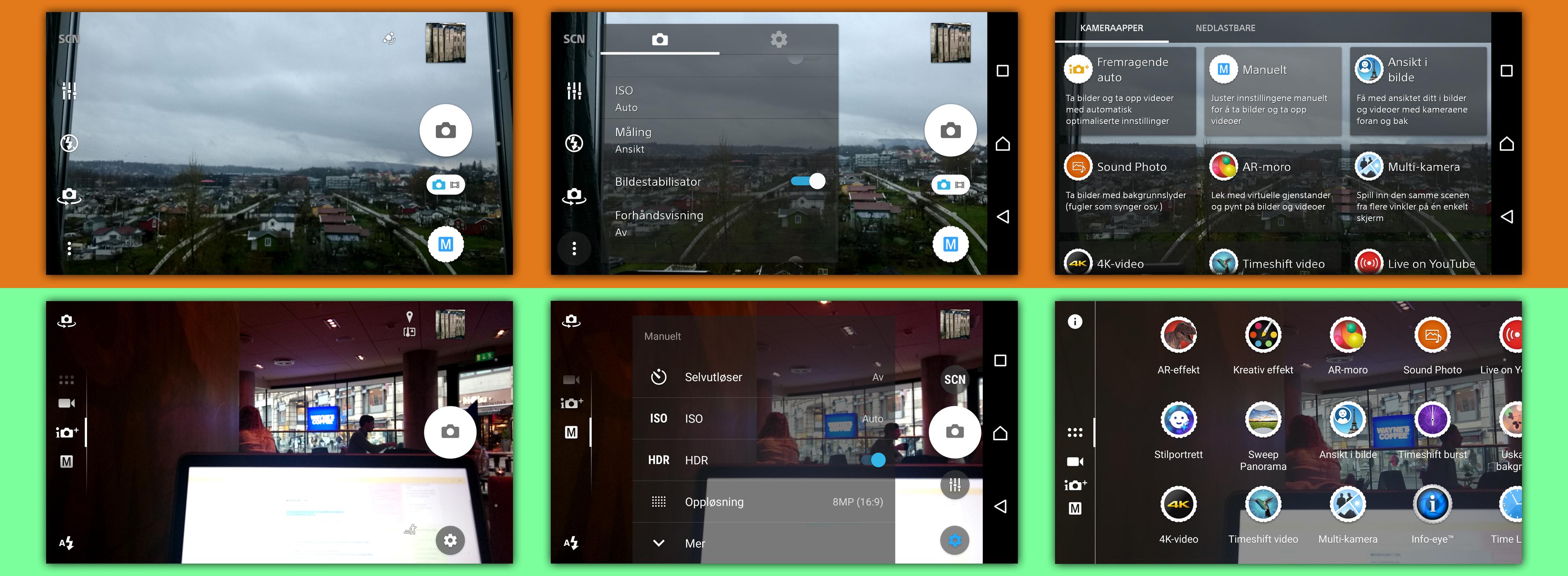 Kamera-appen er nå den samme som hos Z5-serien – enklere og ryddigere.