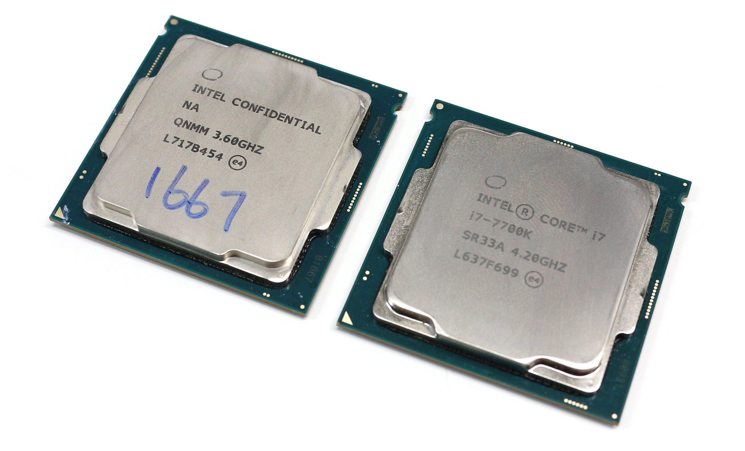 Core i5-8600K og Core i7-7700K.
