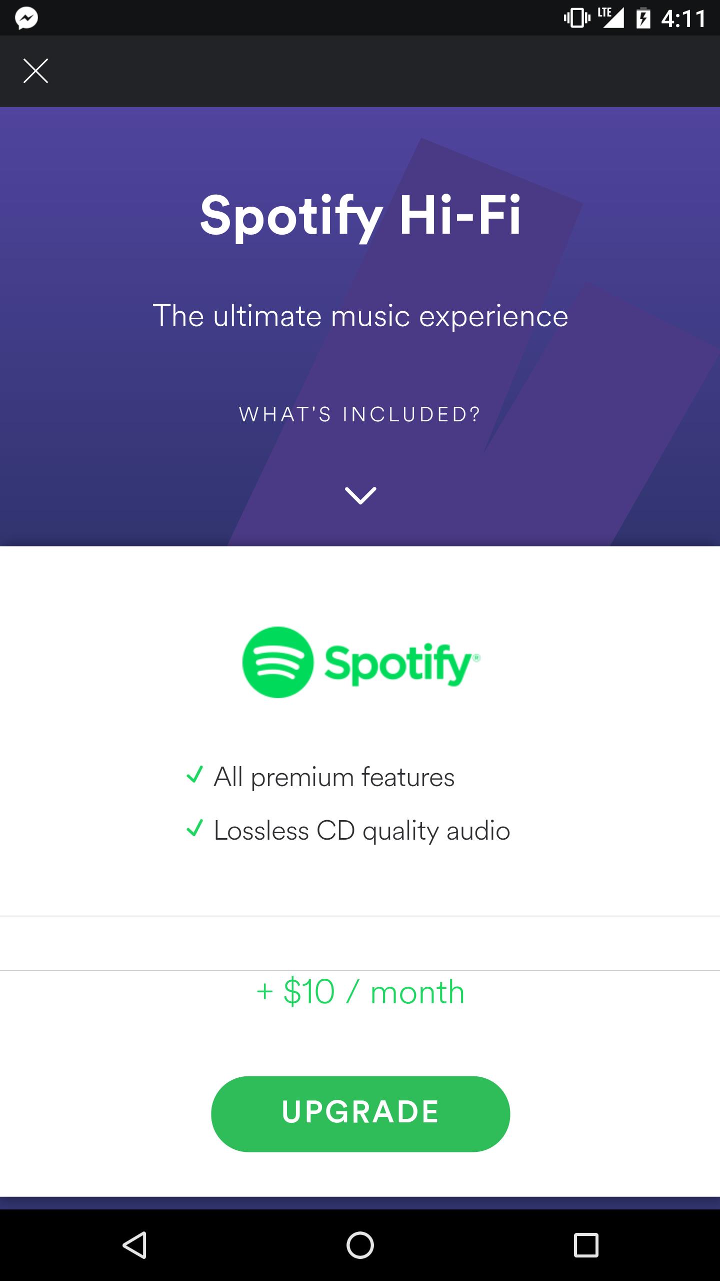 Dette bildet ble lagt ut på Reddit, og ser ut til å bevise at Spotify planlegger et Hi-Fi-tilbud.