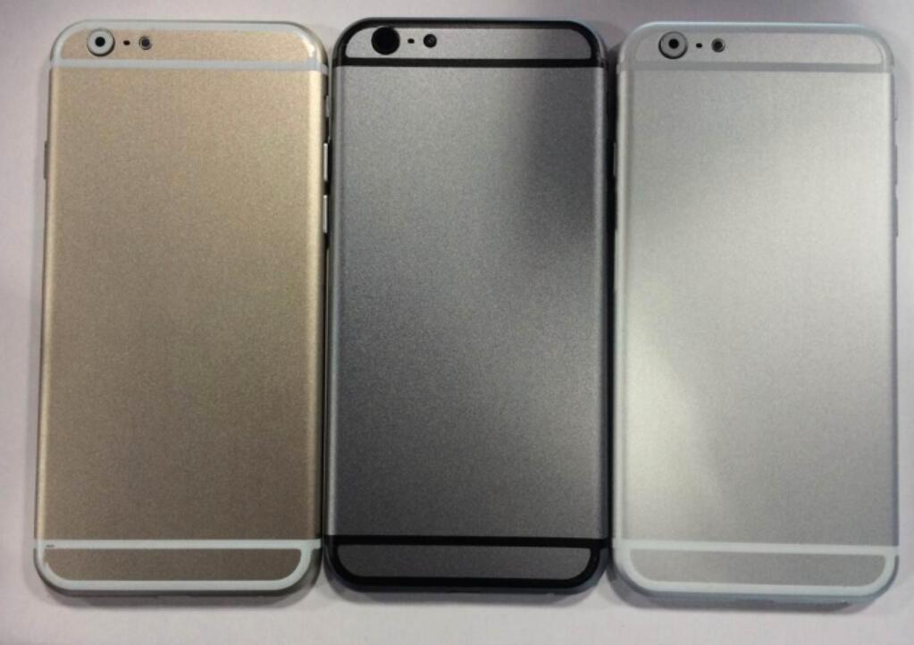 Dette skal være «mockups» som viser de tre fargene iPhone 6 vil komme i. Bildene kommer fra Sonny Dickson, som tidligere har vært svært treffsikker i sine Apple-lekkasjer.Foto: Sonny Dickson