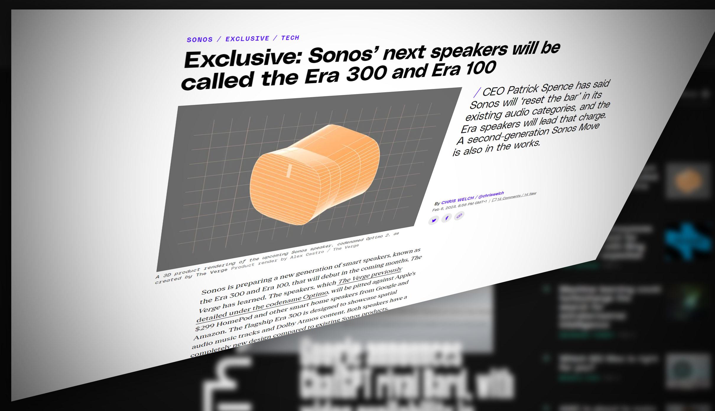 Det amerikanske nettstedet The Verge har laget en en 3D-modell av hvordan de mener den neste Sonos-høyttaleren blir. 