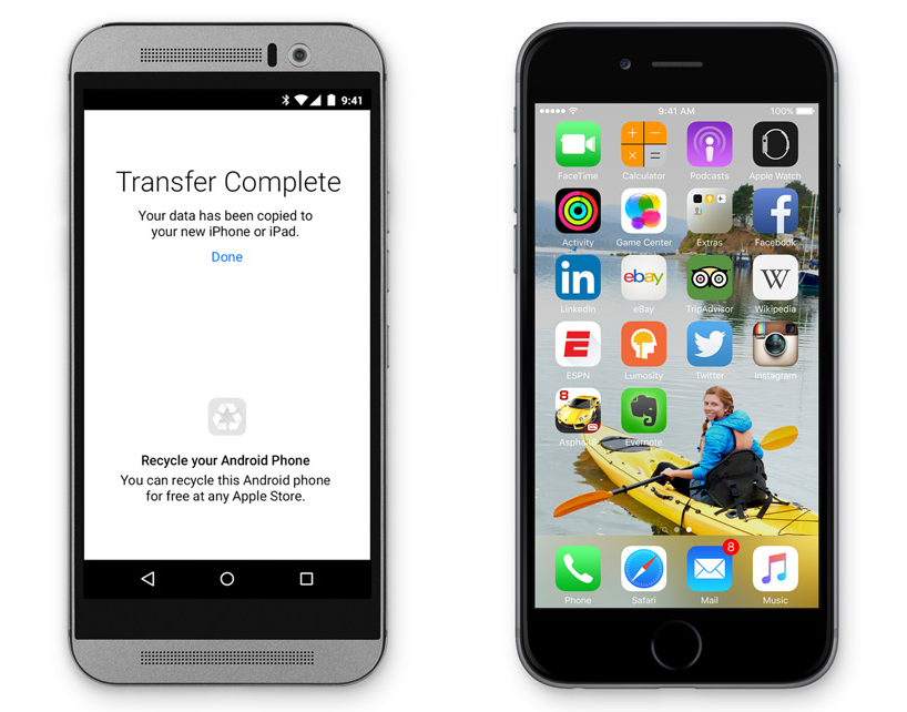 Ikke uventet vil Apple gjerne gjøre det enkelt for Android-brukere å bytte til iOS. Gratis-appene følger med (iOS-versjoner), mens betalapper havner i ønskelisten din på iTunes. (Foto: Apple)