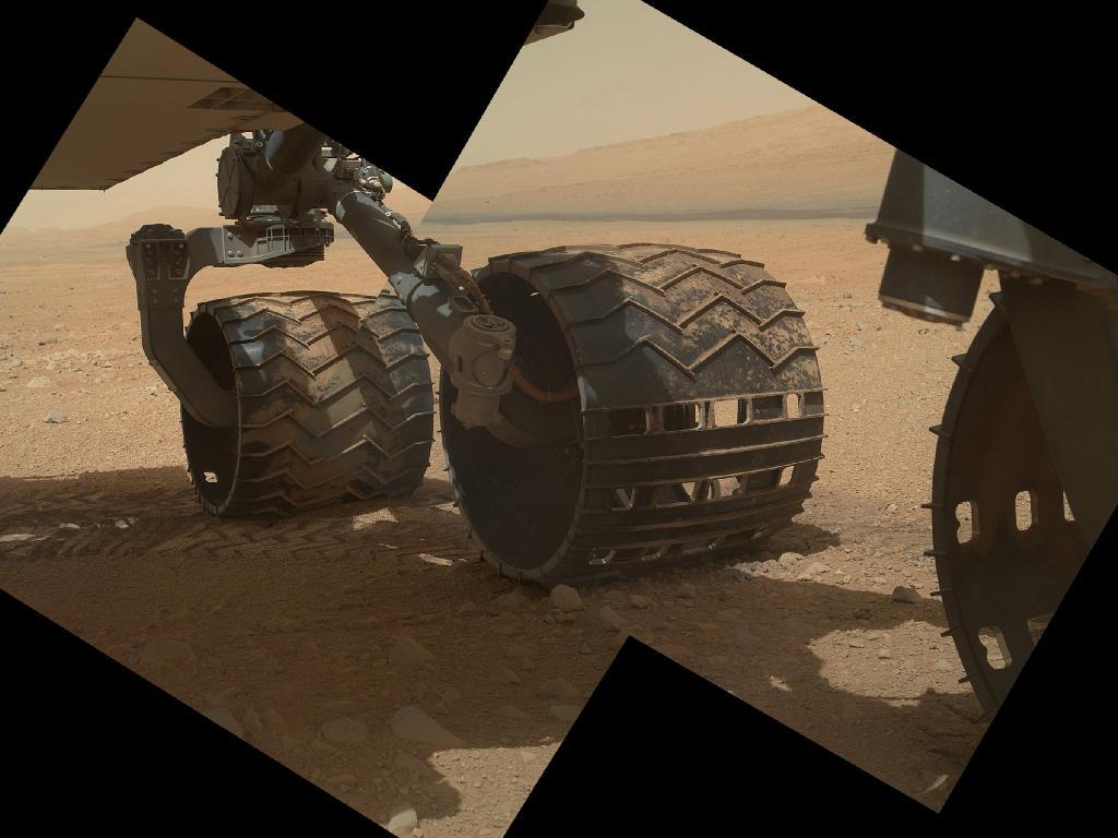 STERILT: Alle delene på Curiosity som skulle være i kontakt med Mars - deriblant de seks hjulene - ble sterilisert før avreise fra jorden. Nesten alle, i alle fall.Foto: JPL-Caltech/Malin Space Science Systems (NASA)