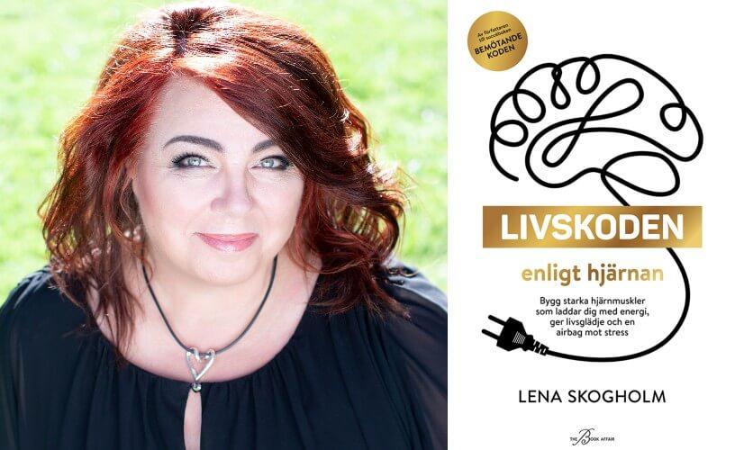 Lena Skogholm med boken ”Livskoden enligt hjärnan”.