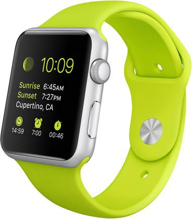 Kanskje vil skjermen på Apple Watch 2 bli den samme som på den safirglassfrie Apple Watch Sport, som reflekterer lite lys. Foto: Apple