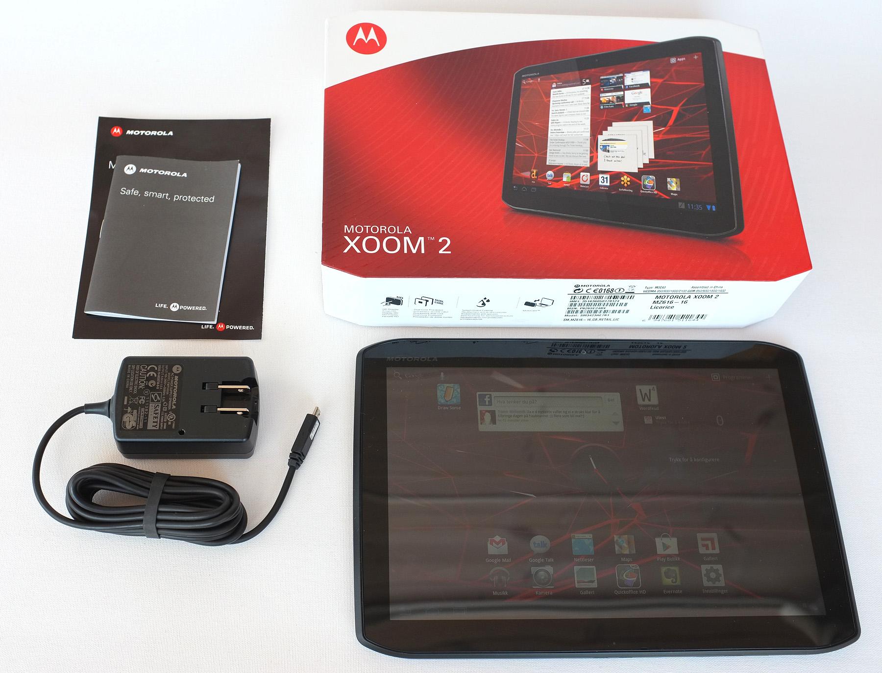 Motorola Xoom 2 salgspakke.Foto: Audun M. Solheim