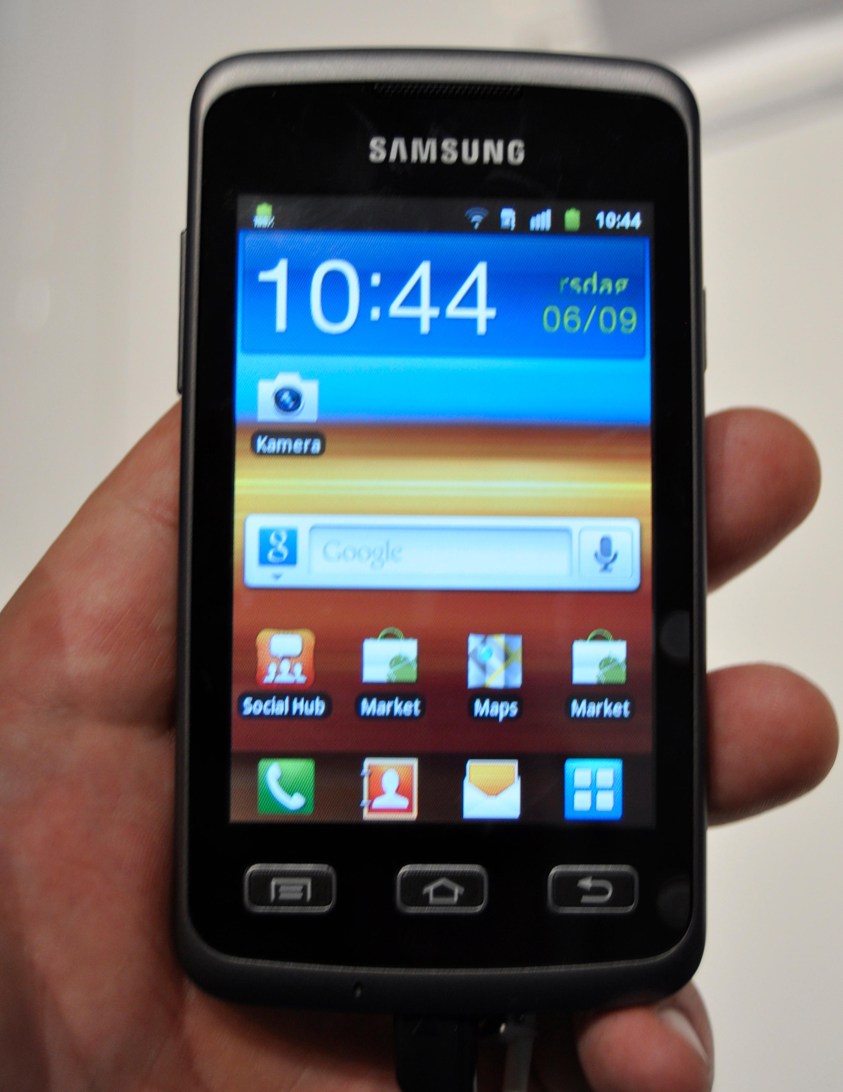 Galaxy Xcover kjører Samsungs Touch Wiz-menyer oppå Android 2.3.5.