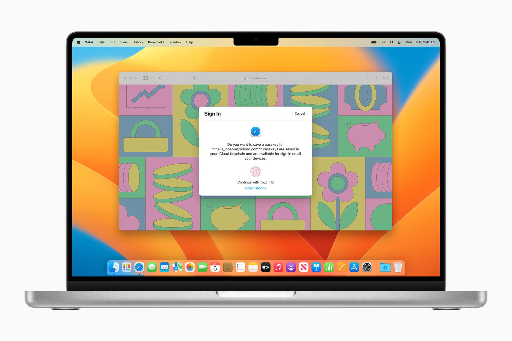 Slik ser det ut når Apples Safari spør deg om du vil lagre en passkey for et nettsted eller tjeneste. 