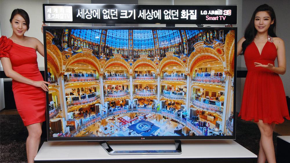 LG vil gjerne lansere denne 84 tommer store 4KTV-en i Europa. Vi takker ikke nei.Foto: LG