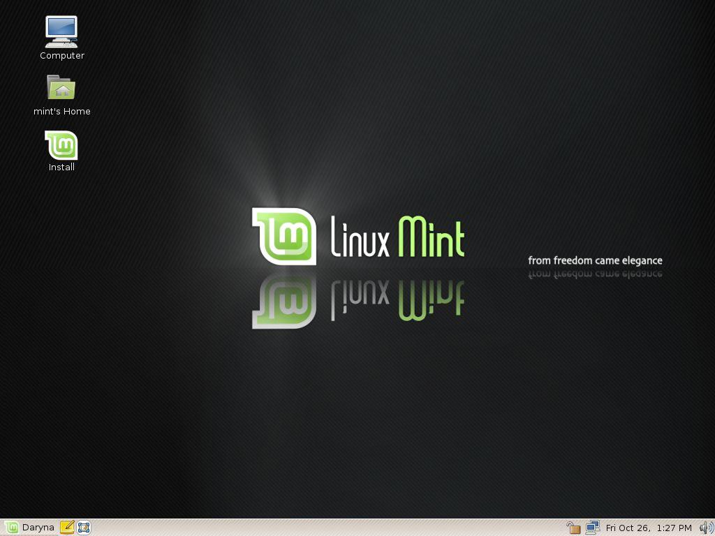 Skrivebordet i Linux Mint 4
Klikk for større bilde