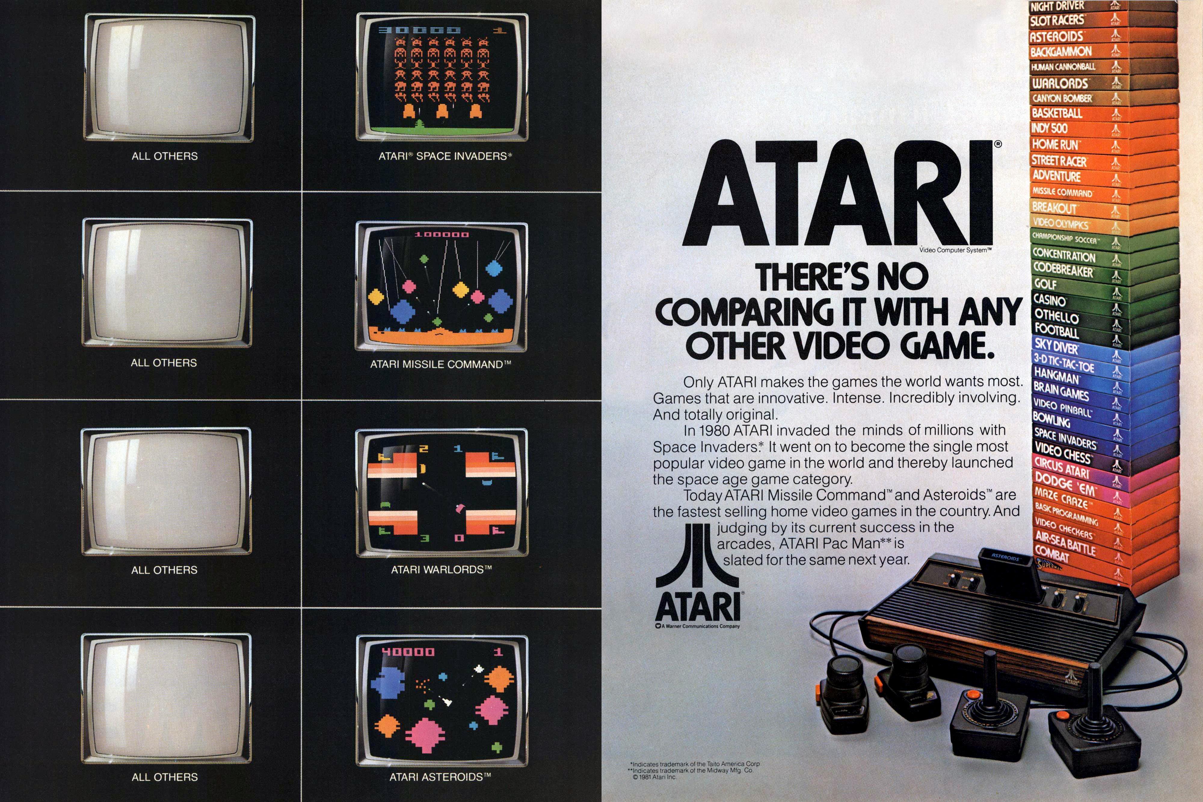 Slik så en reklame for Atari ut i 1981. Trykk for større bilde.