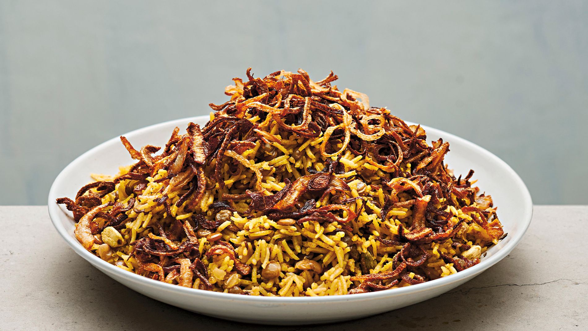 Mejadra – kryddigt ris med frasig lök